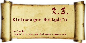 Kleinberger Bottyán névjegykártya